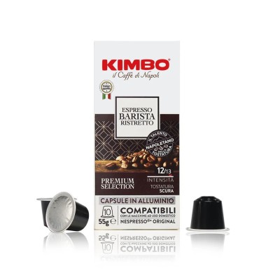 10 Capsule Caffè Kimbo Espresso Barista Ristretto Alluminio - Compatibili Nespresso