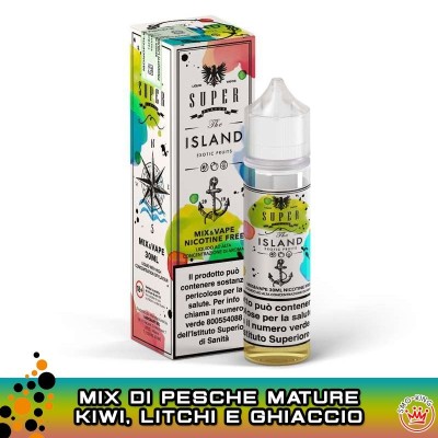 Super Flavor THE ISLAND Pesche, Kiwi, Lithi e Ghiaccio Mix&Vape 30ml