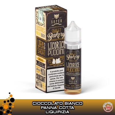 Super Flavor LICORICE PUDDING Cioccolato Bianco, Panna Cotta e Liquirizia Mix&Vape 30ml
