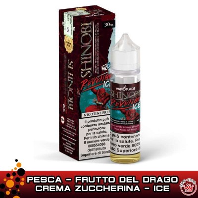 Vaporart SHINOBI REVENGE ICE Pesca, Frutto del Drago, Crema Zuccherina e Ice Mix&Vape 30ml