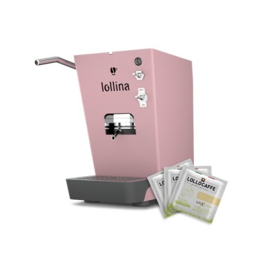 Macchina Caffè a Cialde 44mm Lollo LOLLINA PLUS Rosapop + 40 Cialde Omaggio