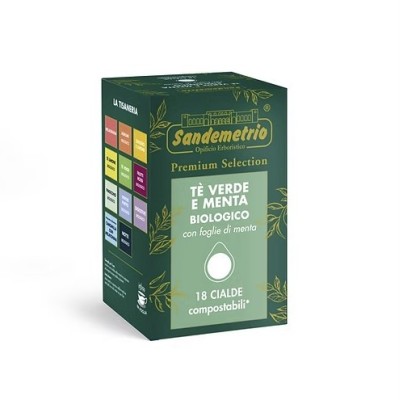 18 Cialde 44mm Sandemetrio Te Verde e Menta Bio