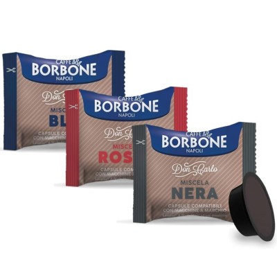 150 Capsule Caffè Borbone Don Carlo Mix Nera Rossa Blu - Compatibili Lavazza A Modo Mio