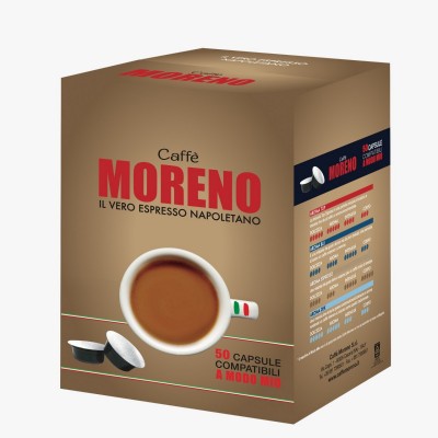 50 capsule Caffè Moreno DEK Compatibile A modo Mio
