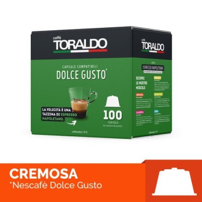 100 Capsule Caffè Toraldo Cremosa - Compatibili Nescafe Dolce Gusto