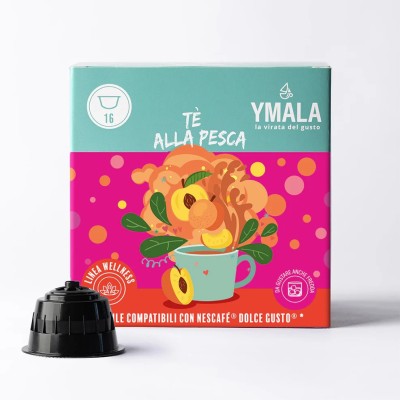 16 Capsule Ymala Te alla Pesca - Compatibili Nescafe Dolce Gusto
