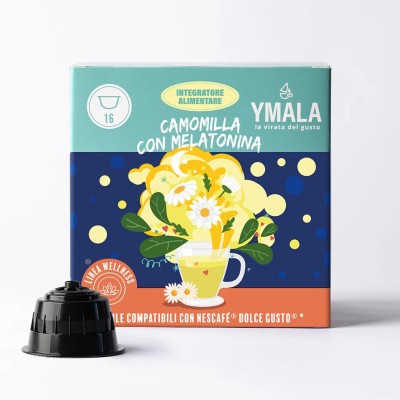 16 Capsule Ymala Camomilla con Melatonina - Compatibili Nescafe Dolce Gusto