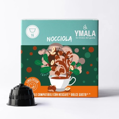 16 Capsule Ymala Nocciola - Compatibili Nescafe Dolce Gusto