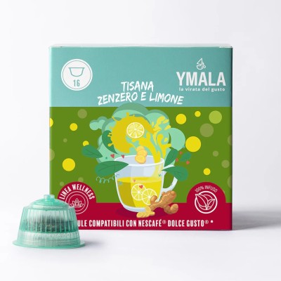16 Capsule Ymala Zenzero e Limone - Compatibili Nescafe Dolce Gusto