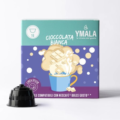 16 Capsule Ymala Cioccolata Bianca - Compatibili Nescafe Dolce Gusto