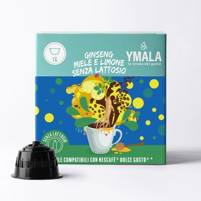 16 Capsule Ymala Ginseng Miele Limone - Compatibili Nescafe Dolce Gusto