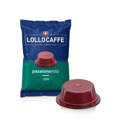 100 Capsule Lollo Caffè PassioneMito Decaffeinato Dek Espresso - Compatibili Lavazza A Modo Mio