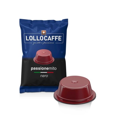 100 Capsule Lollo Caffè PassioneMito Nero Espresso - Compatibili Lavazza A Modo Mio
