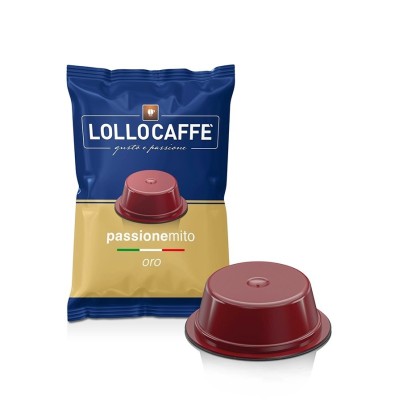 100 Capsule Lollo Caffè PassioneMito Oro Espresso - Compatibili Lavazza A Modo Mio