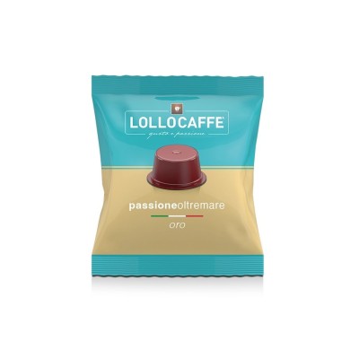 100 Capsule Lollo Caffè PassioneOltremare Oro Espresso - Compatibili Lavazza Blue