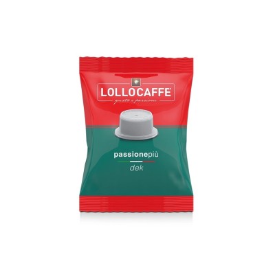 100 Capsule Lollo Caffè PassionePiù Decaffeinato Dek Espresso - Compatibili Uno System