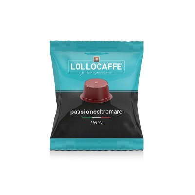 100 Capsule Lollo Caffè PassioneOltremare Nero Espresso - Compatibili Lavazza Blue