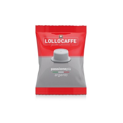 100 Capsule Lollo Caffè PassionePiù Argento Espresso - Compatibili Uno System