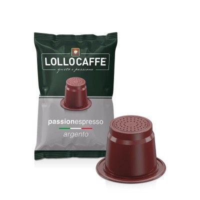 100 Capsule Lollo Caffè PassioNespresso Argento Espresso - Compatibili Nespresso