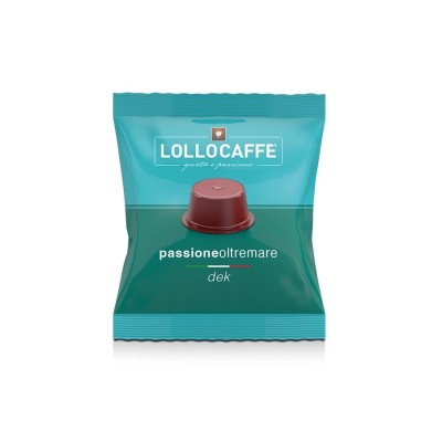 100 Capsule Lollo Caffè PassioneOltremare Decaffeinato Dek Espresso - Compatibili Lavazza Blue
