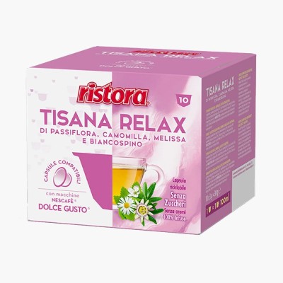 10 Capsule Ristora Tisana Relax - Compatibili Nescafe Dolce Gusto