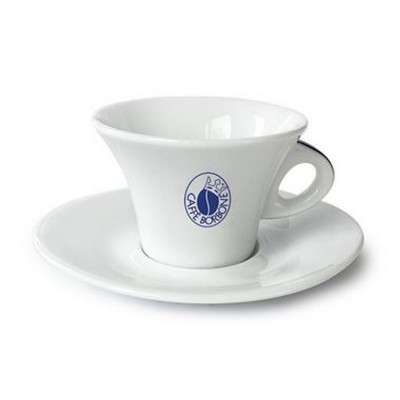 1 Tazza Cappuccino ceramica bianca con piattino Caffè Borbone