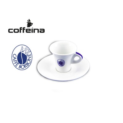 1 Tazza Cappuccino ceramica bianca con piattino Caffè Borbone