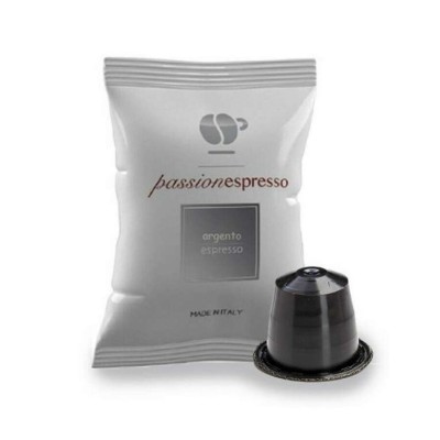 100 Capsule caffè Lollo espresso Passionespresso Argento compatibili Nespresso