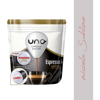 16 Capsule Caffè KIMBO UNO ESPRESSO SUBLIME 100% ARABICA compatibili UNO SYSTEM