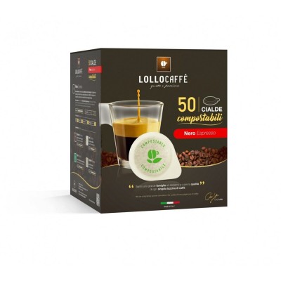 50 Cialde filtro carta 44 mm caffè Lollo espresso MISCELA NERA