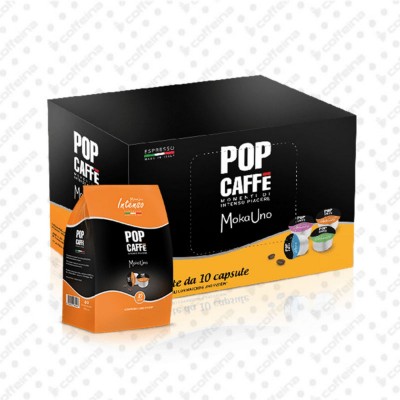 100 capsule POP CAFFE' MOKA UNO .1 INTENSO compatibili Uno System*  ed Espresso Cup*
