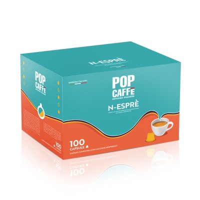 100 capsule caffè POP CAFFE' NAOS .1 INTENSO compatibili Nespresso*