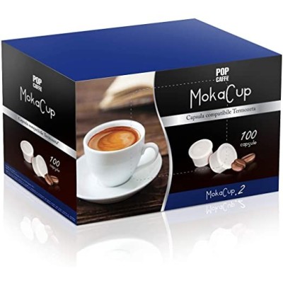 100 capsule POP CAFFE' MOKA CUP .2 CREMOSO compatibili domo