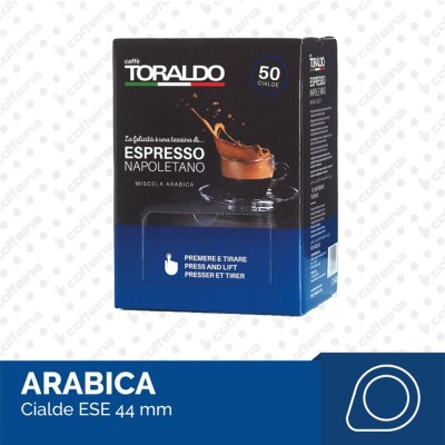 50 Cialde Filtro Carta Ese 44mm Caffè TORALDO Miscela ARABICA