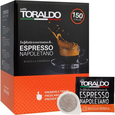 150 Cialde Filtro Carta Ese 44mm Caffè TORALDO Miscela CREMOSA