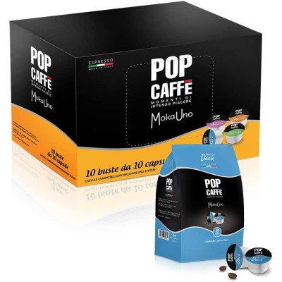 100 capsule POP CAFFE' MOKA UNO .5 DECA compatibili Uno System*