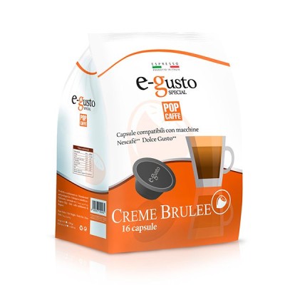 16 Capsule POP CAFFE' E-GUSTO CREME BRULEE Compatibili Dolce Gusto