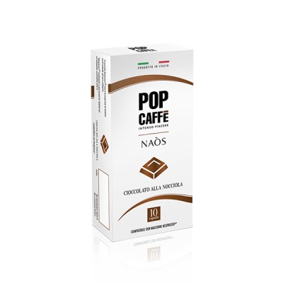 10 Capsule POP CAFFE' NAOS Cioccolato alla Nocciola Compatibili Nespresso