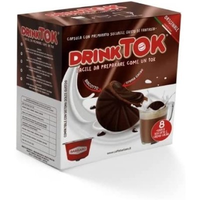 DrinkTok Biscotto e Crema Cacao -  8 Capsule compatibili Dolce Gusto