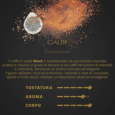 50 Cialde TOSTINI Caffè Miscela Espresso Black Filtro Carta Ese 44 Mm