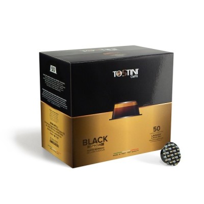 50 Capsule TOSTINI Caffè Miscela Espresso Black Compatibili A Modo Mio