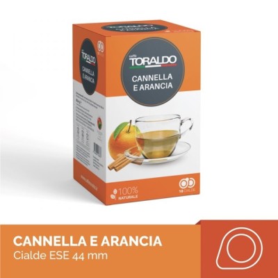 18 cialde Caffè Toraldo Cannella e Arancia filtro carta ese 44 mm