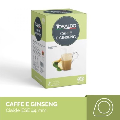 18 cialde caffè Toraldo Caffè e Ginseng filtro carta ese 44 mm