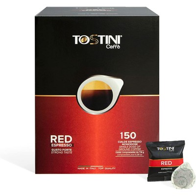 150 Cialde TOSTINI Caffè Miscela Espresso RED Filtro Carta Ese 44 Mm