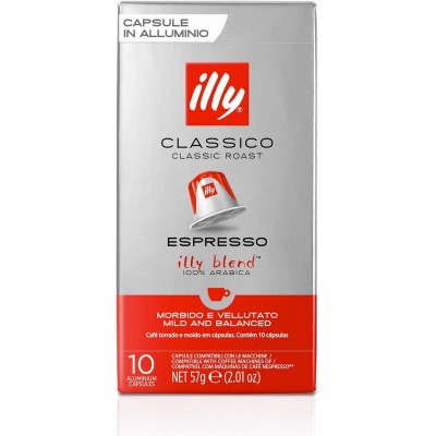 10 Capsule Alluminio Caffè illy Tostato CLASSICO Compatibili Nespresso